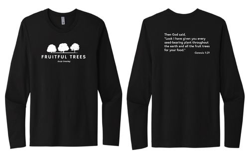 Fruitful Trees-Long Sleeve Shirt-Black
